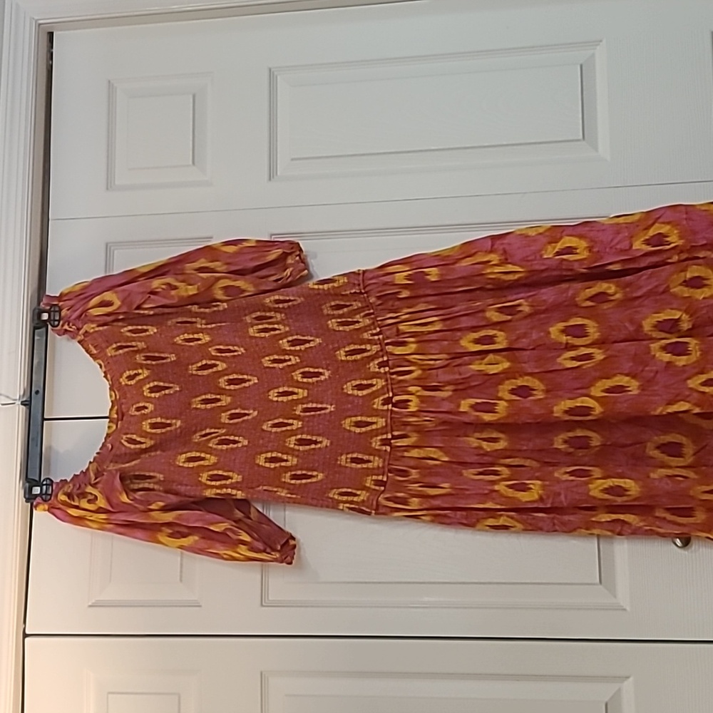 Zara Smocked Off Shoulder Maxi Dress Size L - Picture 6 of 6